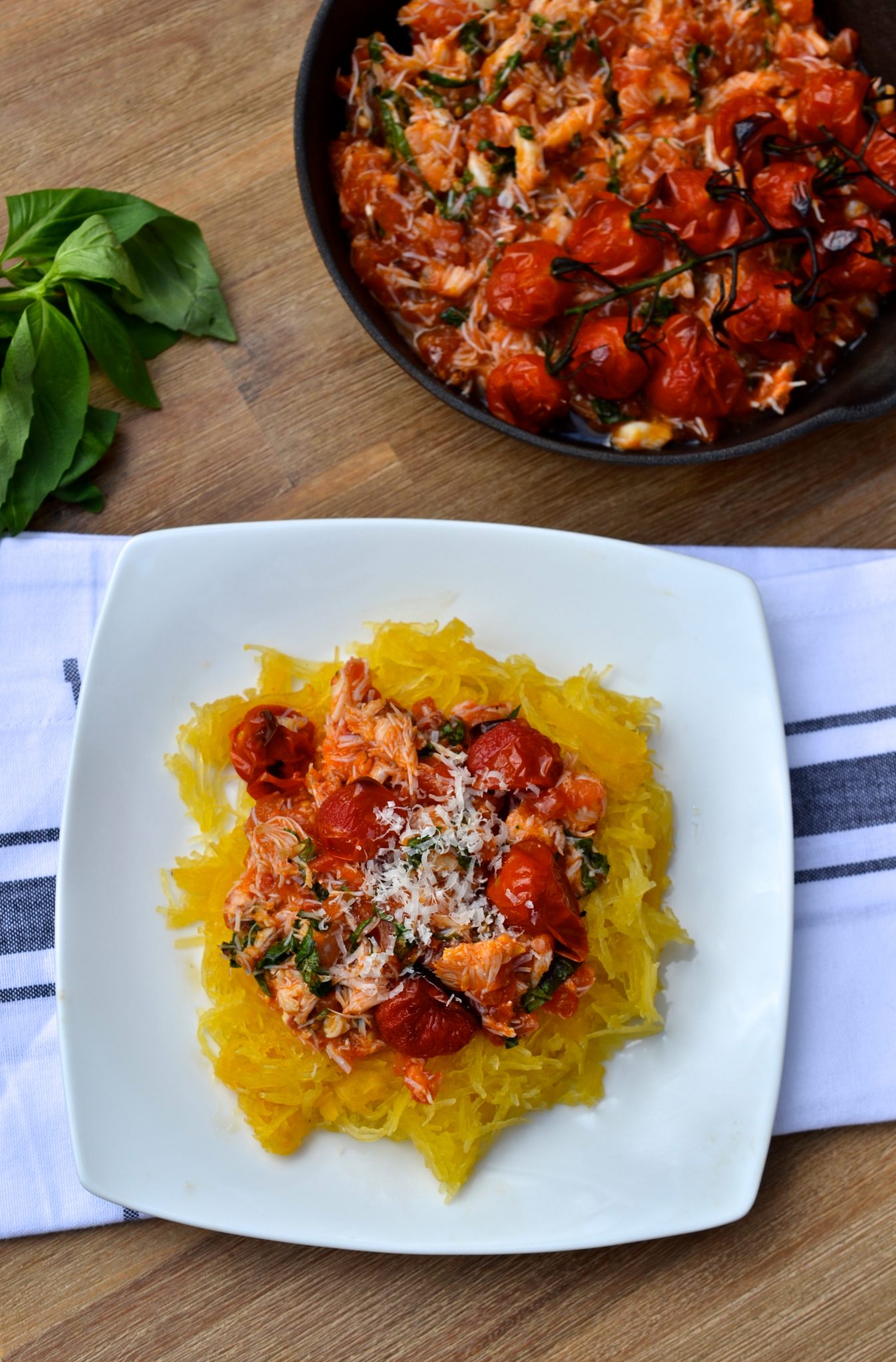 Crab, Tomato & Basil on Spaghetti Squash Every Last Bite