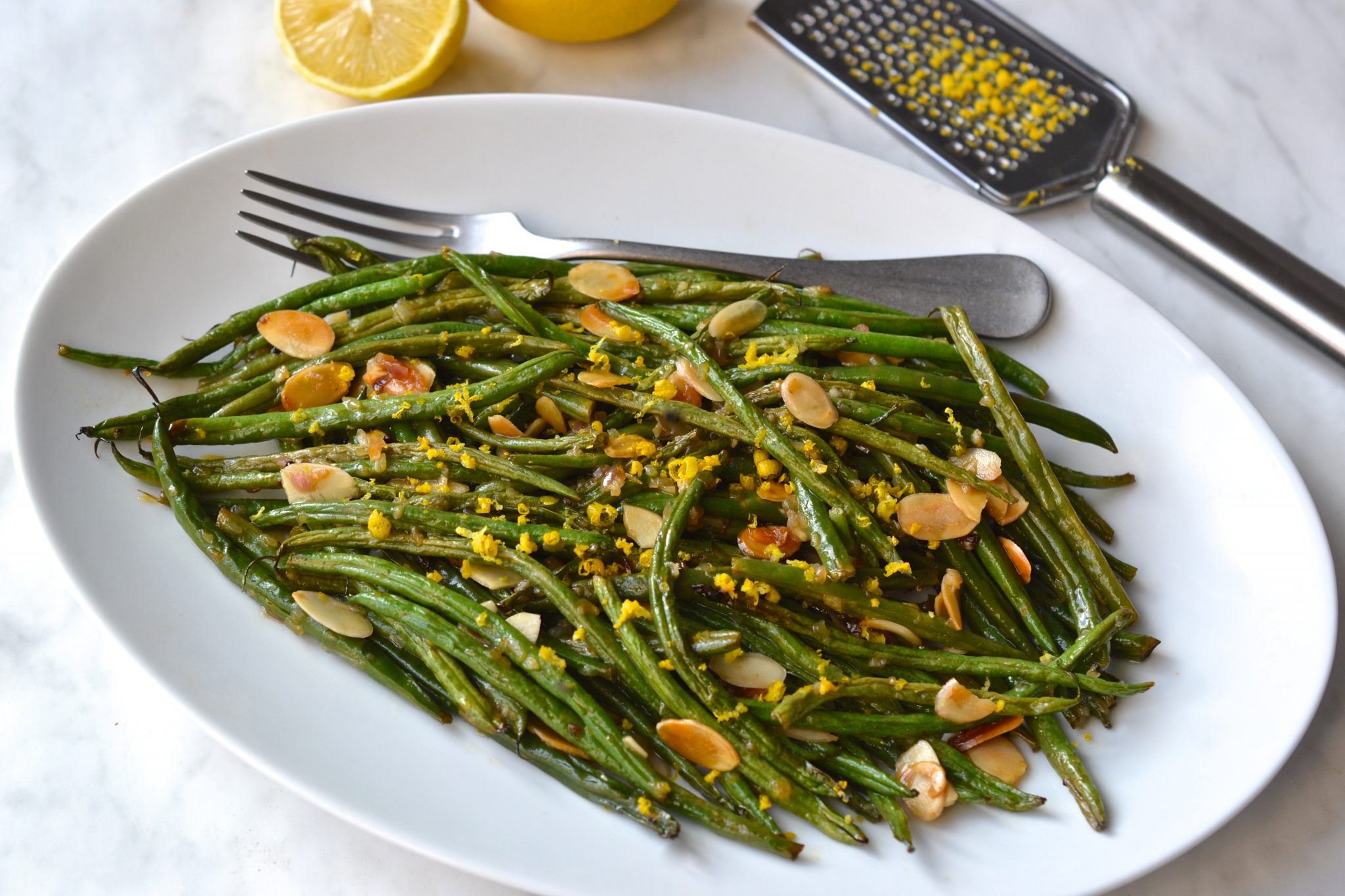 Lemon Roasted Green Beans with Almonds & Shallots Every Last Bite