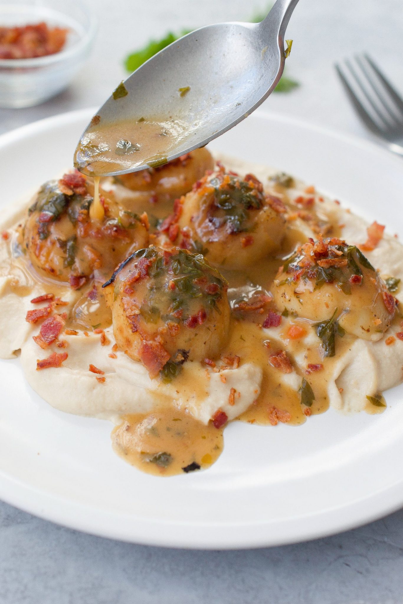 Seared Scallops on Cauliflower Puree Every Last Bite