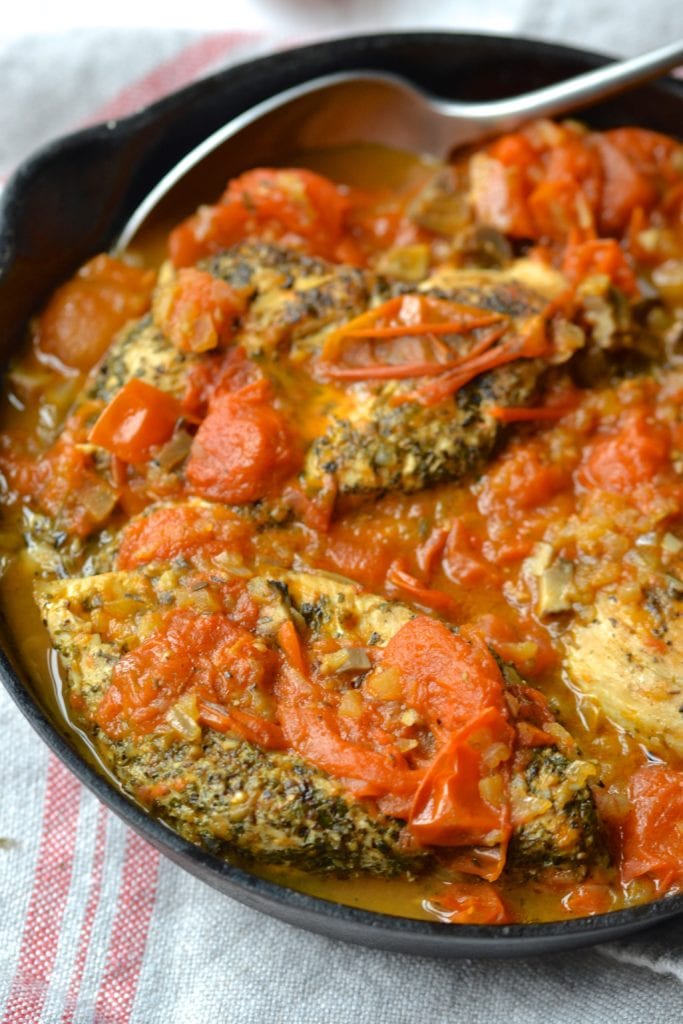 One Skillet Chicken with Mushrooms & Tomatoes