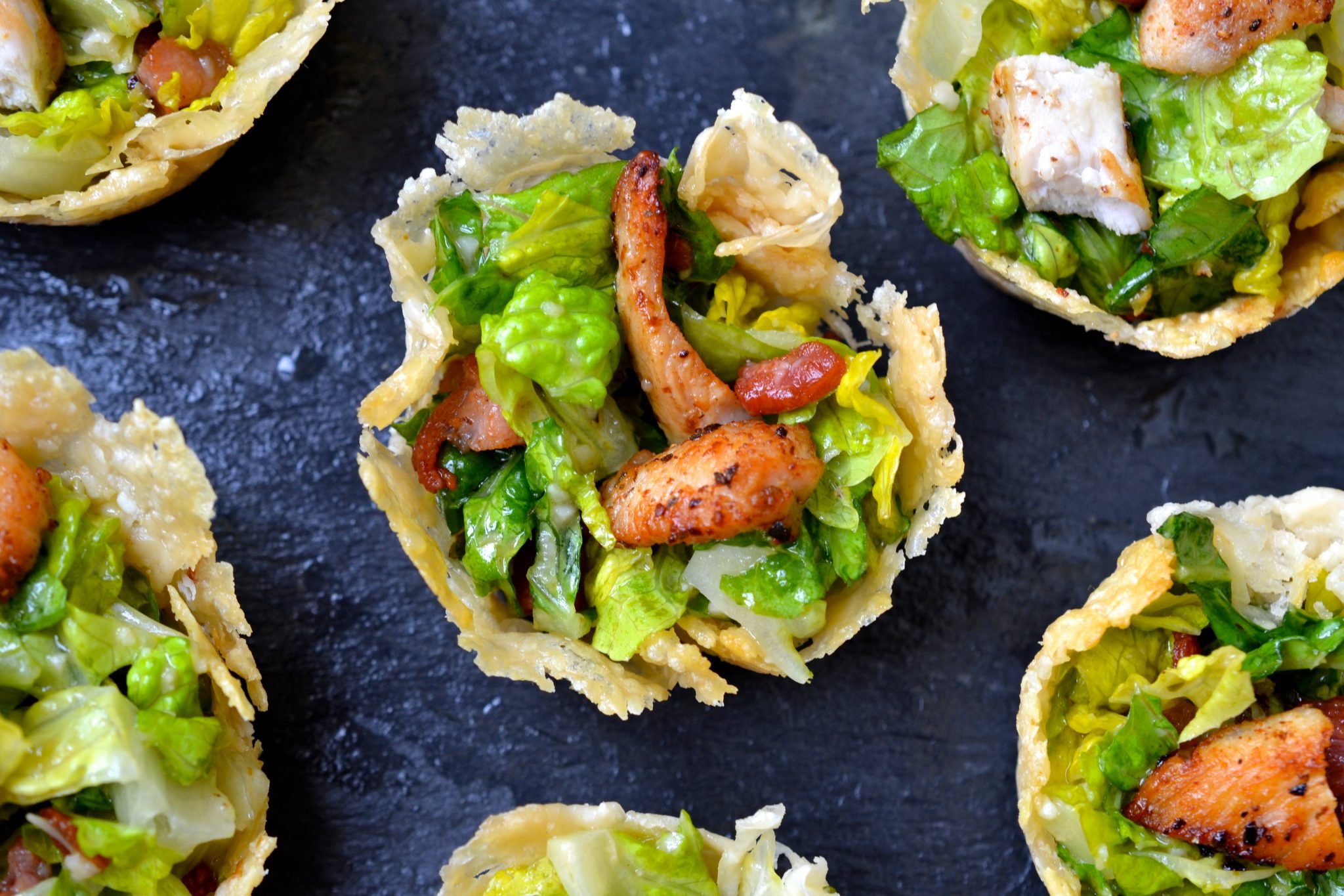 Caesar Salad Cups {Mini Salad Appetizer}