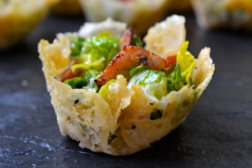 Caesar Salad Parmesan Cups | Every Last Bite