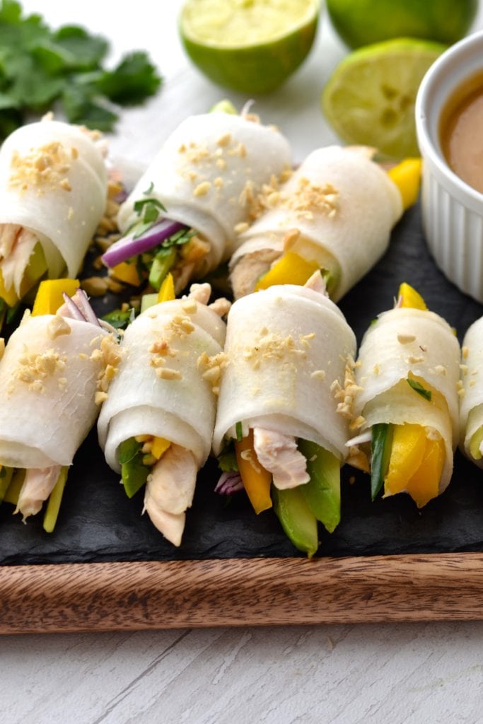 Chicken, Mango & Avocado Daikon Rolls | Every Last Bite Chicken, Mango & Avocado Daikon Rolls