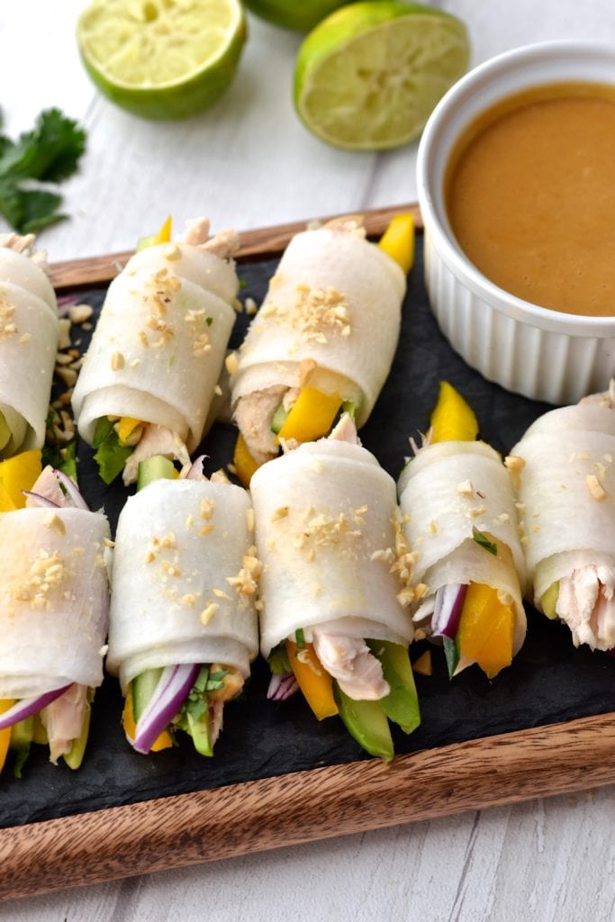 Chicken, Mango & Avocado Daikon Rolls | Every Last Bite
