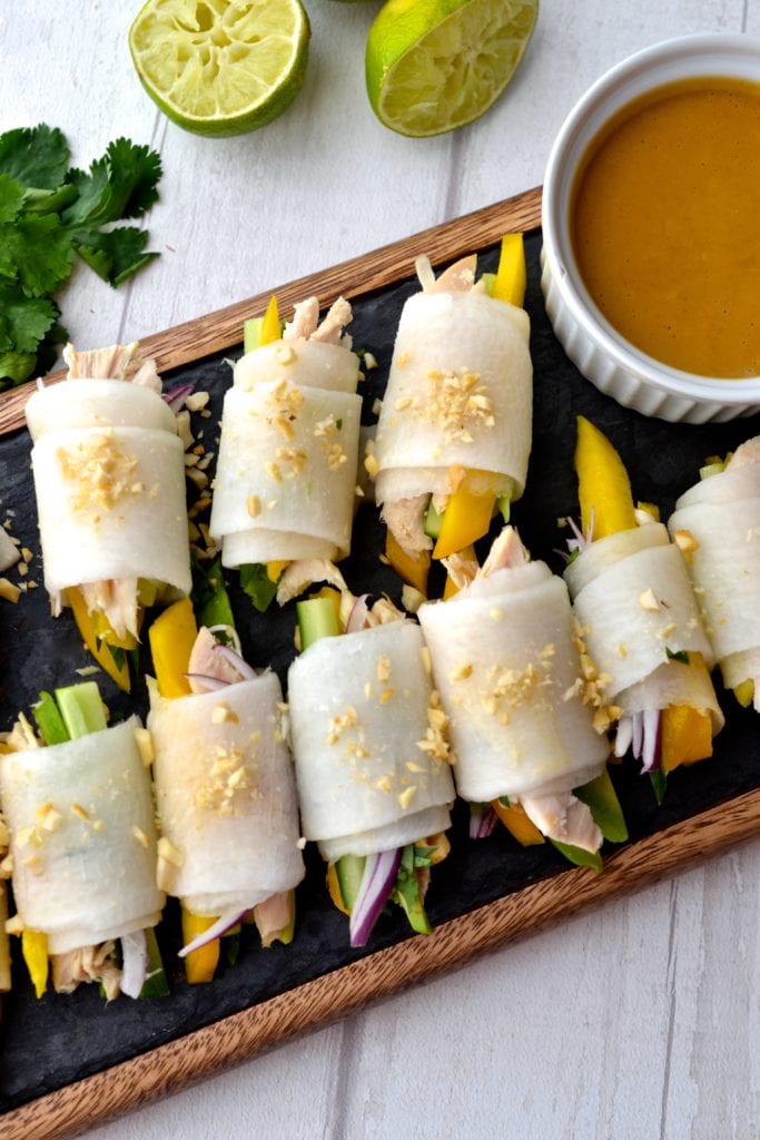 Chicken, Mango & Avocado Daikon Rolls | Every Last Bite Chicken, Mango & Avocado Daikon Rolls