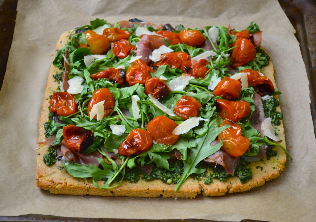 Herb Flatbread with Roasted Veggies &amp; Pesto-image