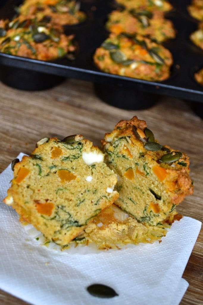 Butternut Squash, Spinach & Feta Muffins | Every Last Bite