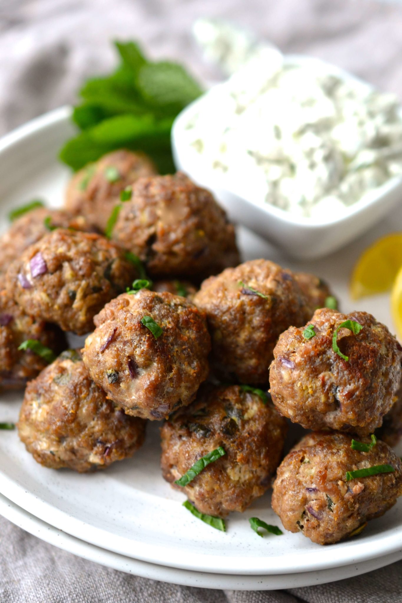 Greek Lamb Meatballs (Whole30 - Keto - Paleo) | Every Last Bite