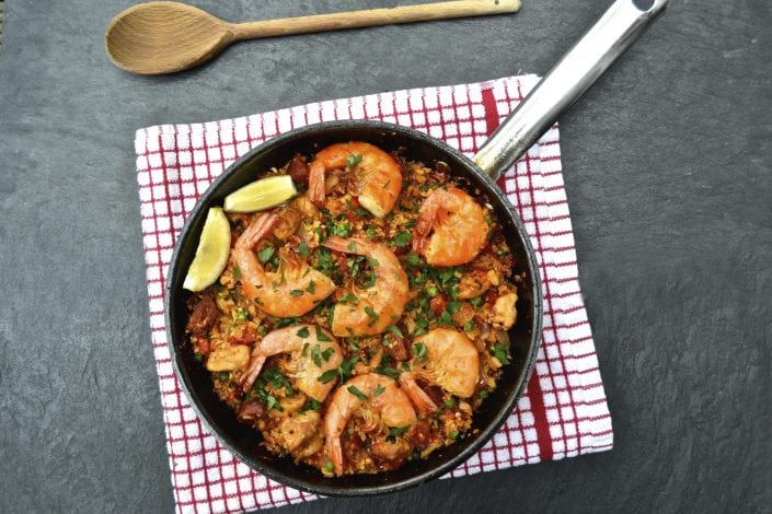 Cauliflower Rice Paella | Every Last Bite Cauliflower Rice Paella