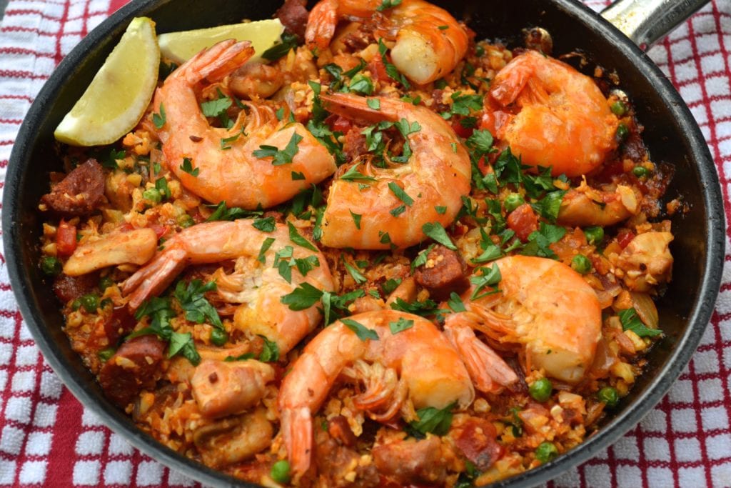 Cauliflower Rice Paella | Every Last Bite Cauliflower Rice Paella