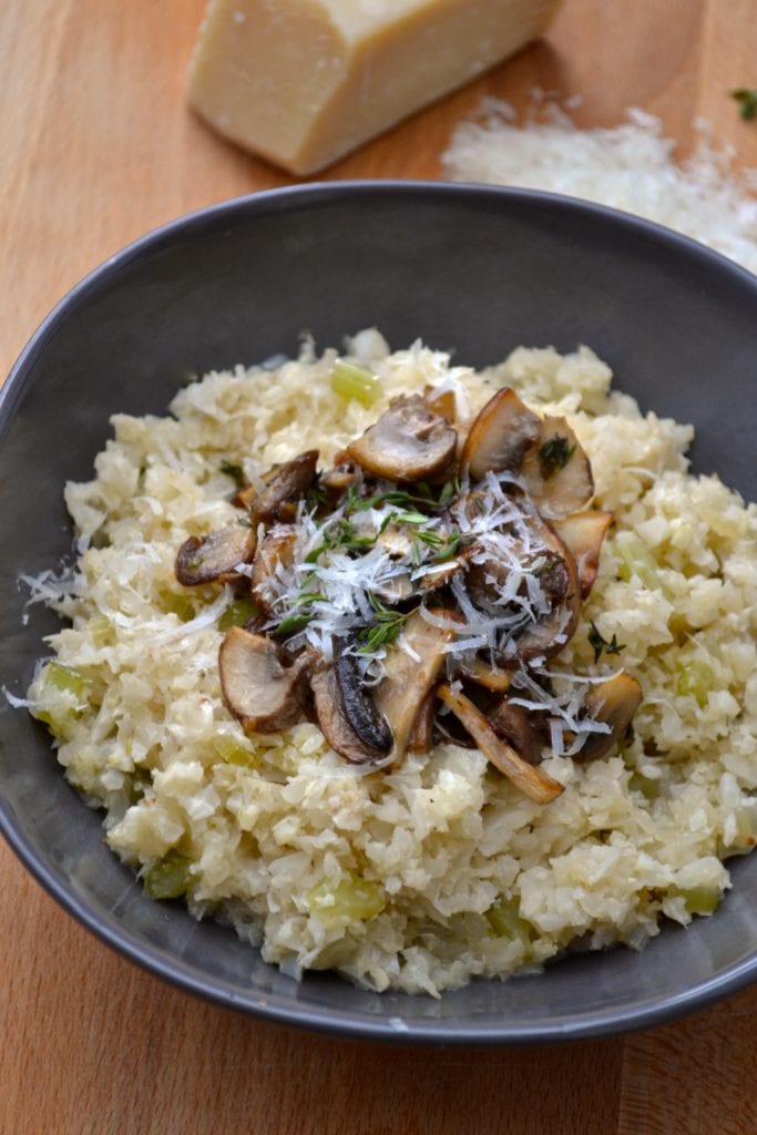 Mushroom Cauliflower Risotto | Every Last Bite Mushroom Cauliflower Risotto