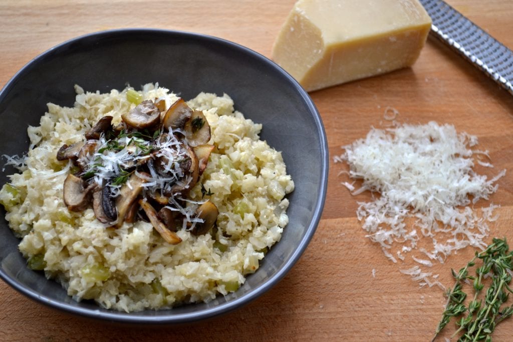 Mushroom Cauliflower Risotto | Every Last Bite Mushroom Cauliflower Risotto