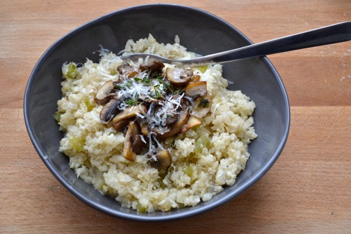 Mushroom Cauliflower Risotto | Every Last Bite Mushroom Cauliflower Risotto