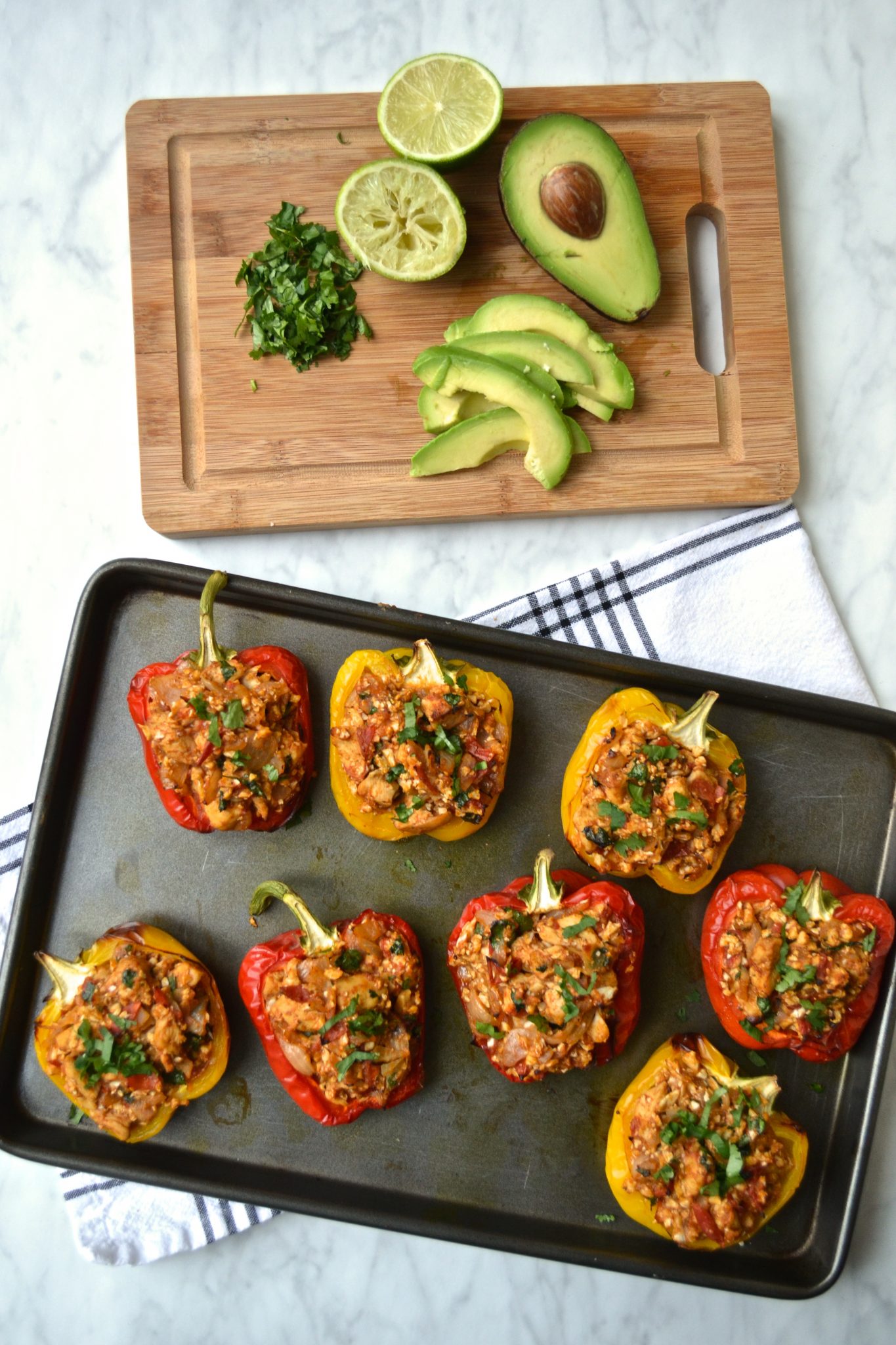 Mexican Cauliflower Rice Chicken Stuffed Peppers Every Last Bite