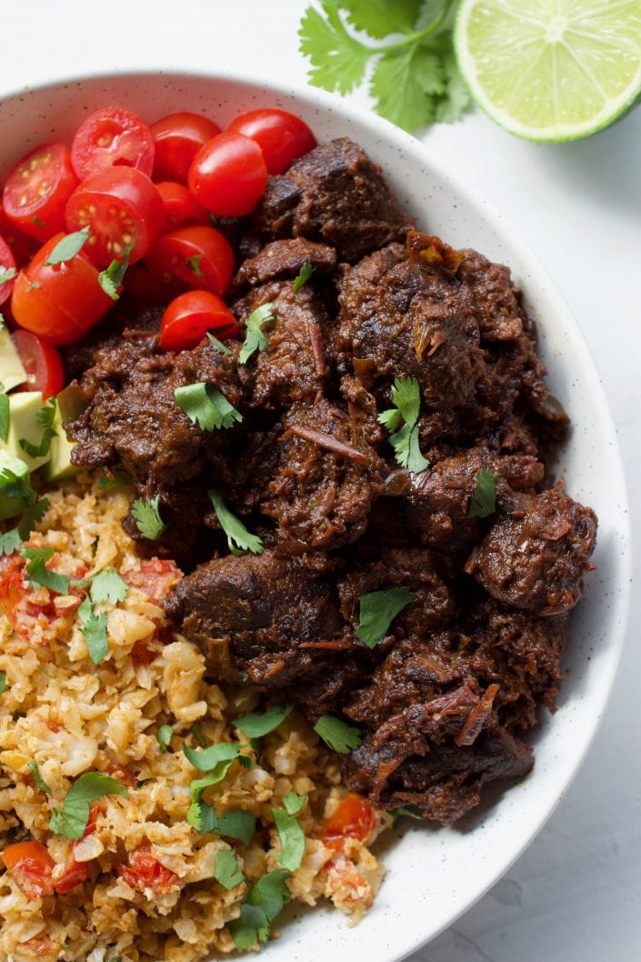 Mexican Stewed Beef Bowl | Every Last Bite Mexican Stewed Beef Bowl