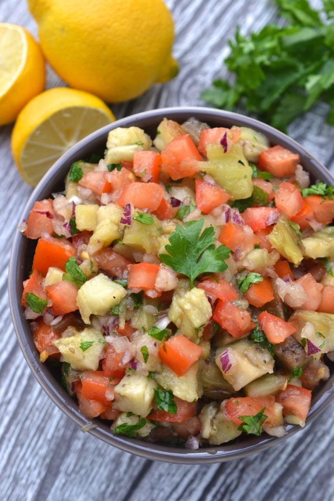 Smoky Eggplant & Tomato Salad | Every Last Bite