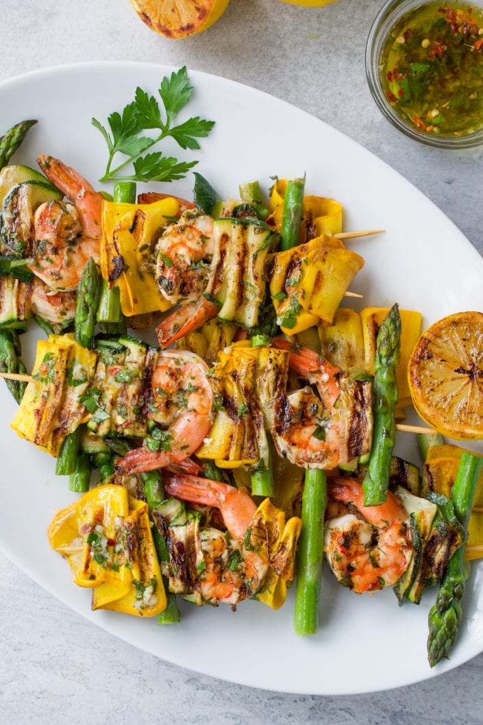 Prawn, Zucchini & Asparagus Skewers | Every Last Bite Prawn, Zucchini & Asparagus Skewers
