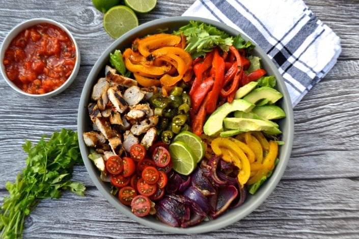 Chicken Fajita Salad | Every Last Bite Chicken Fajita Salad