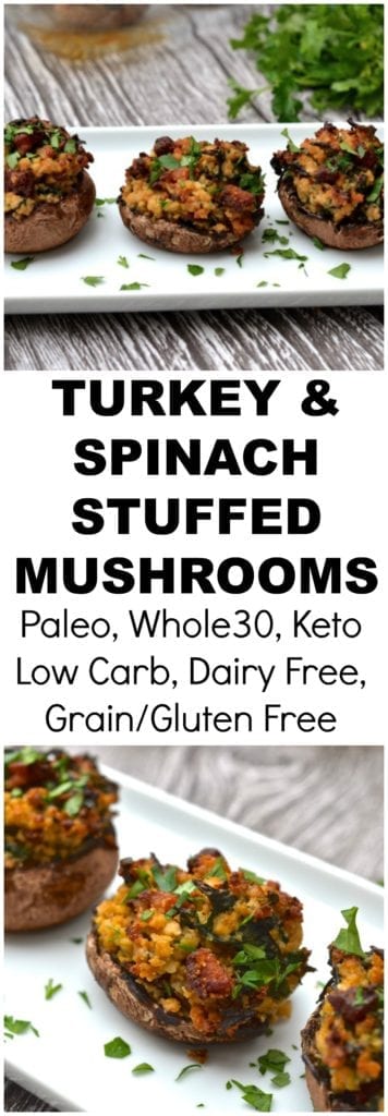 Turkey & Spinach Stuffed Mushrooms | Every Last Bite Paleo Turkey Stuffed Mushrooms