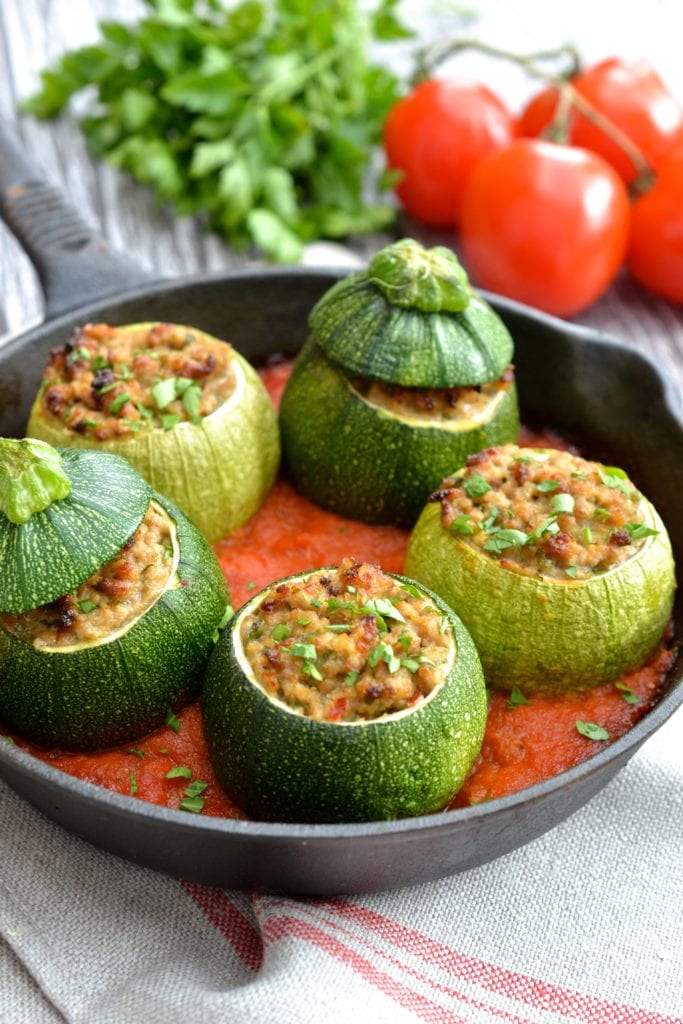 Zucchini Stuffed with Pork & Tomato Sauce | Every Last Bite Zucchini Stuffed with Pork & Tomato Sauce