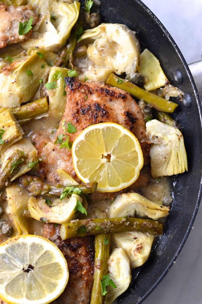 Chicken, Asparagus & Artichoke Piccata | Every Last Bite Paleo Chicken, Asparagus & Artichoke Piccata
