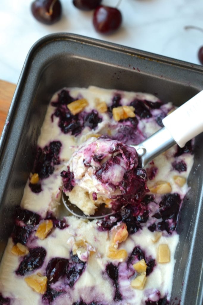 Cherry Ripple & Almond Crunch Ice Cream
