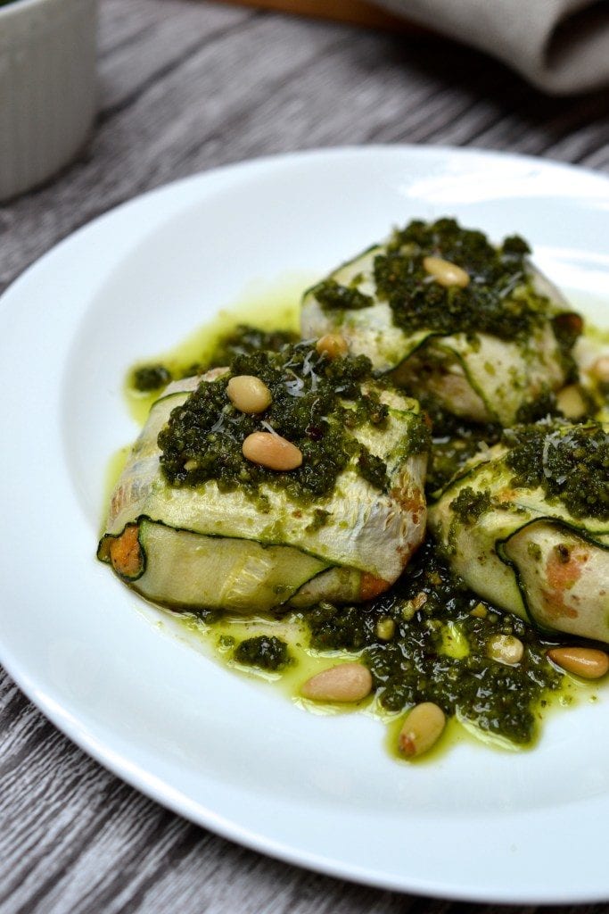 Butternut Squash Ravioli with Kale Pesto