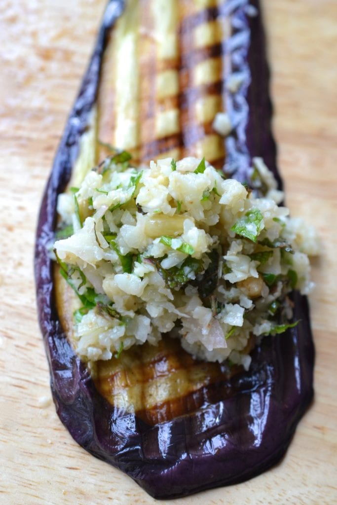 Herby Rice Stuffed Eggplant Rolls | Every Last Bite