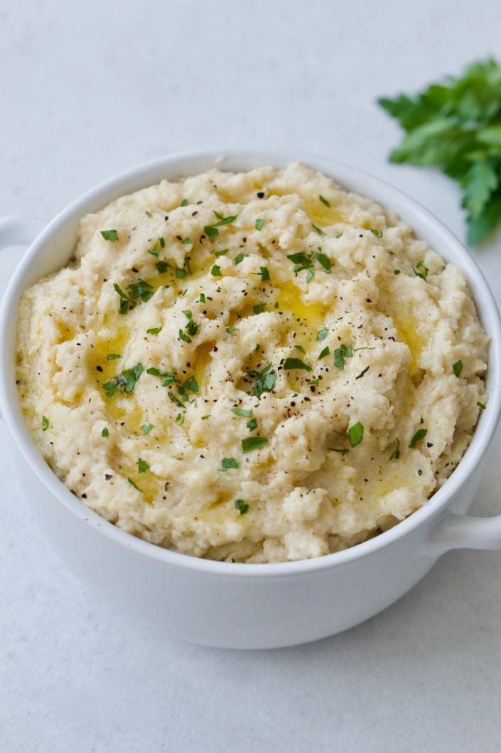 The BEST Cauliflower Mash (Paleo, Vegan, Low Carb, GF, Whole30)