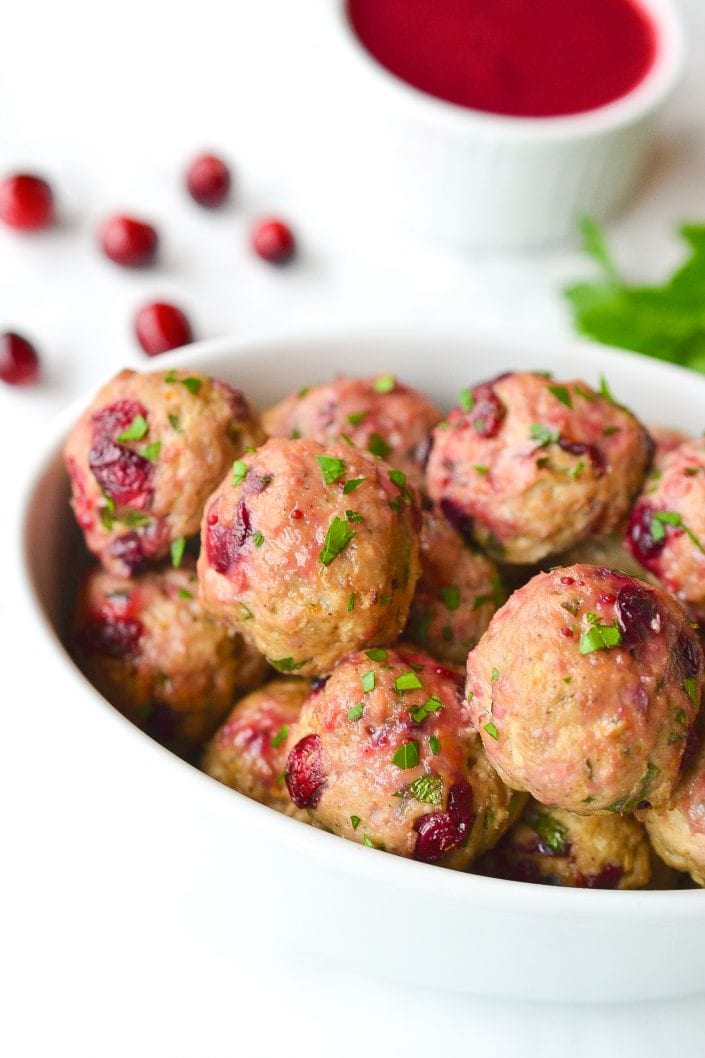 Turkey Cranberry Meatballs | Every Last Bite Turkey Cranberry Meatballs