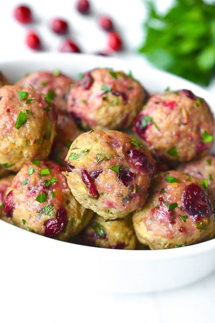 Turkey Cranberry Meatballs | Every Last Bite Paleo Turkey Meatballs