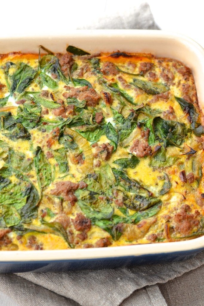 Caramelized Onion, Butternut Squash & Turkey Breakfast Casserole