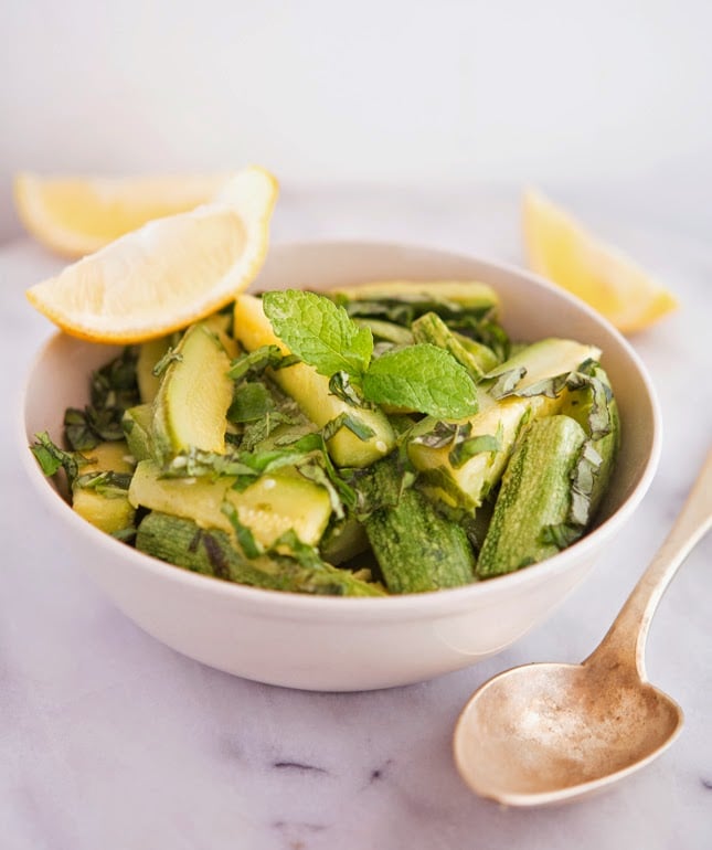 Zucchini with Basil, Mint & Lemon