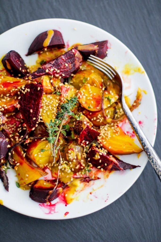 Roasted Beets with Orange-Tahini Dressing