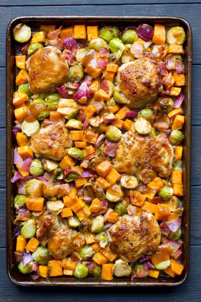 Sheet Pan Chicken with Balsamic Dijon Sauce