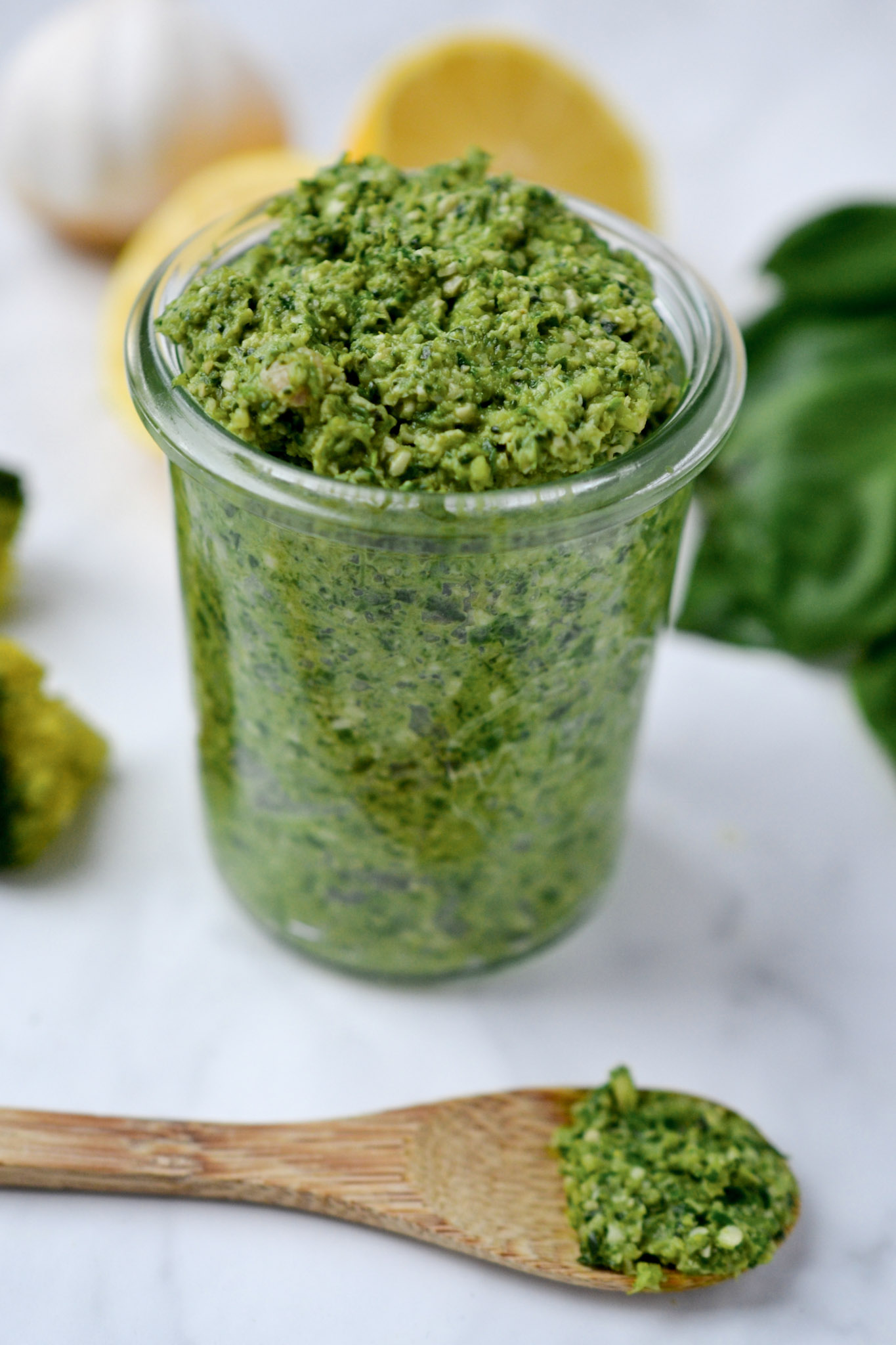 Broccoli Pesto (Paleo, Whole30, Vegan, Gluten Free) | Every Last Bite