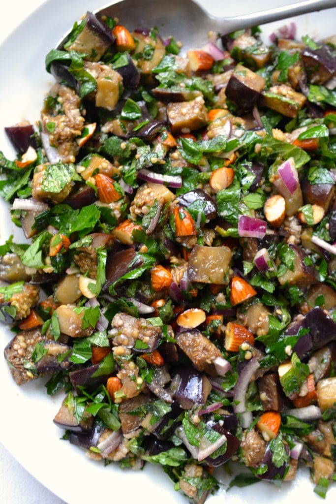 Chopped Eggplant, Almond & Herb Salad | Every Last Bite Chopped Eggplant, Almond & Herb Salad