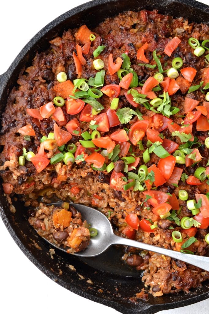 Beef & Cauliflower Rice Mexican Casserole | Every Last Bite Beef & Cauliflower Rice Mexican Casserole