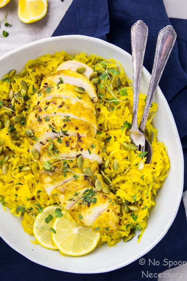 Baked Curried Chicken Breasts & Spaghetti Squash