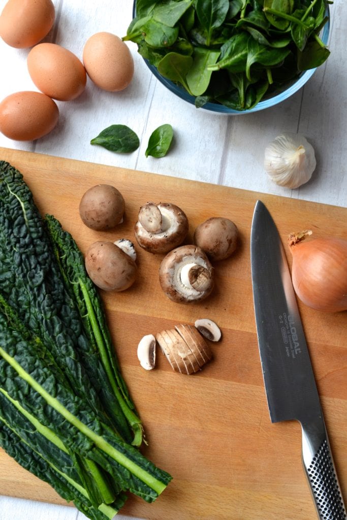 Kale, Spinach & Mushroom Baked Eggs | Every Last Bite Kale, Spinach & Mushroom Baked Eggs