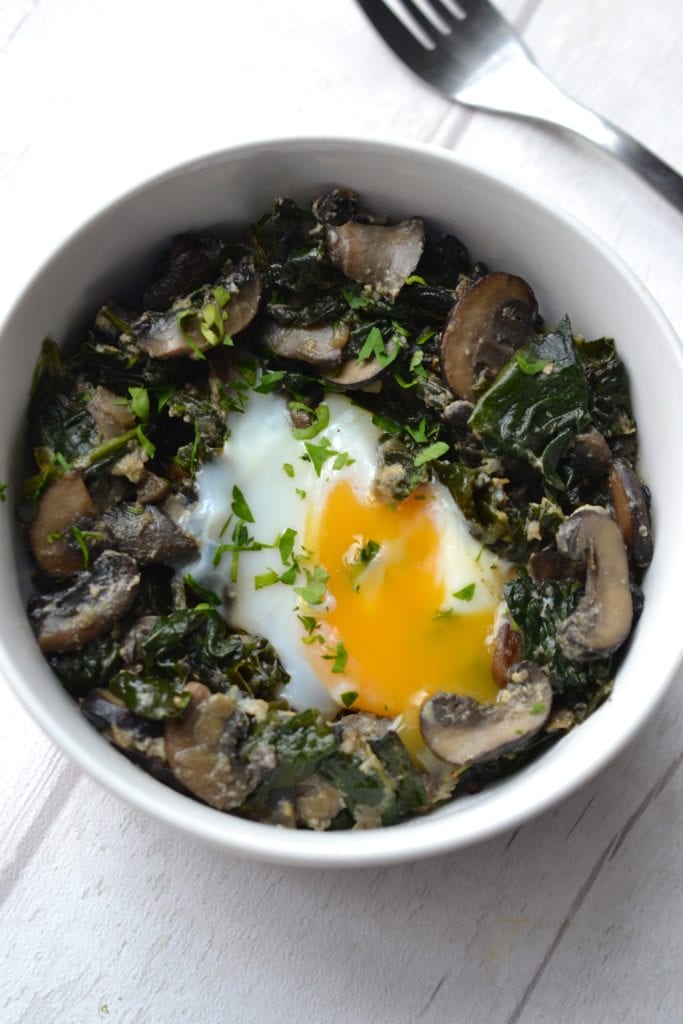 Kale Spinach Mushroom Baked Eggs Every Last Bite