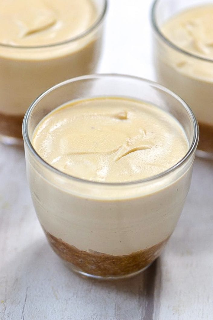 Salted Caramel Cheesecake Cups | Every Last Bite Vegan Caramel Cheesecake