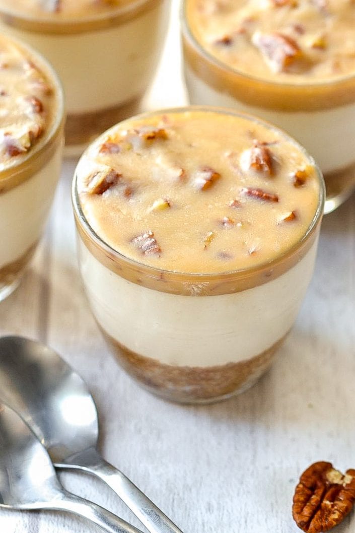 Salted Caramel Cheesecake Cups | Every Last Bite Salted Caramel Cheesecake Cups