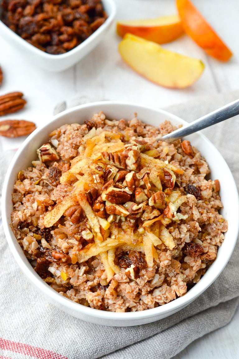 Apple & Cinnamon Cauliflower Porridge | Every Last Bite Paleo Apple Cauliflower Porridge