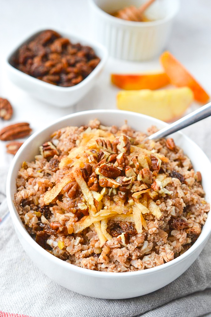 Apple & Cinnamon Cauliflower Porridge | Every Last Bite Paleo Apple Cauliflower Porridge