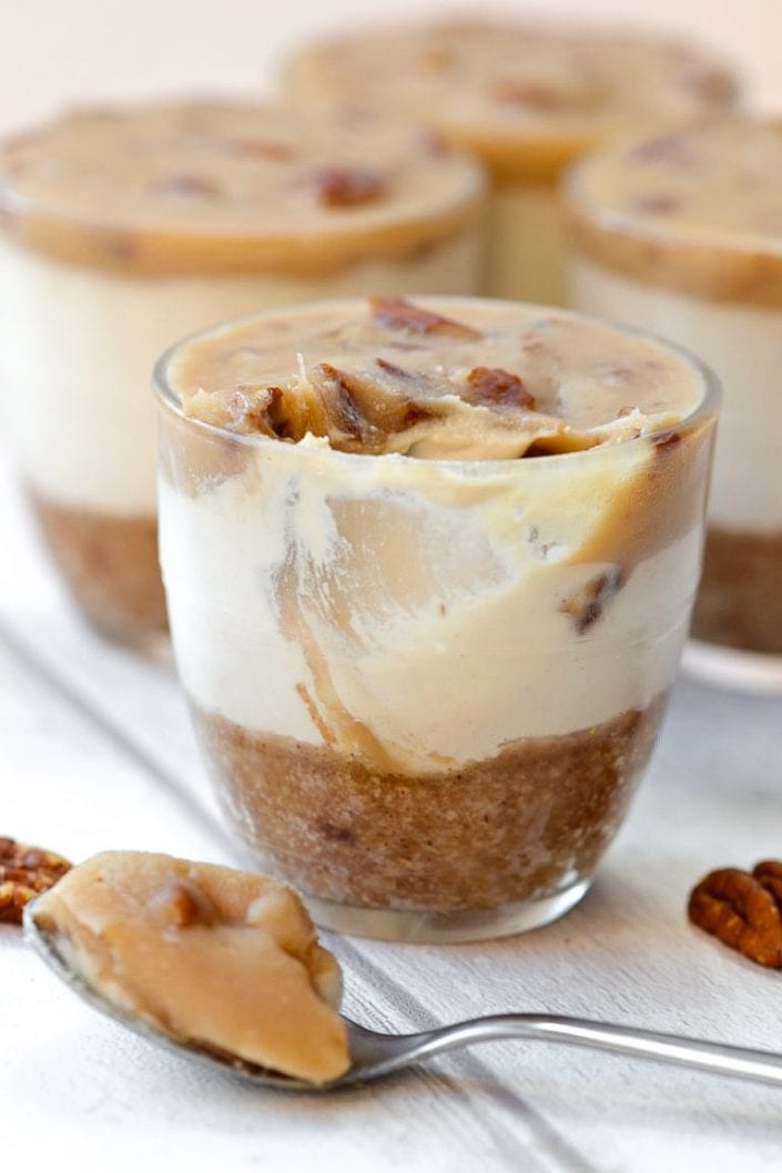 Salted Caramel Cheesecake Cups | Every Last Bite Salted Caramel Cheesecake Cups