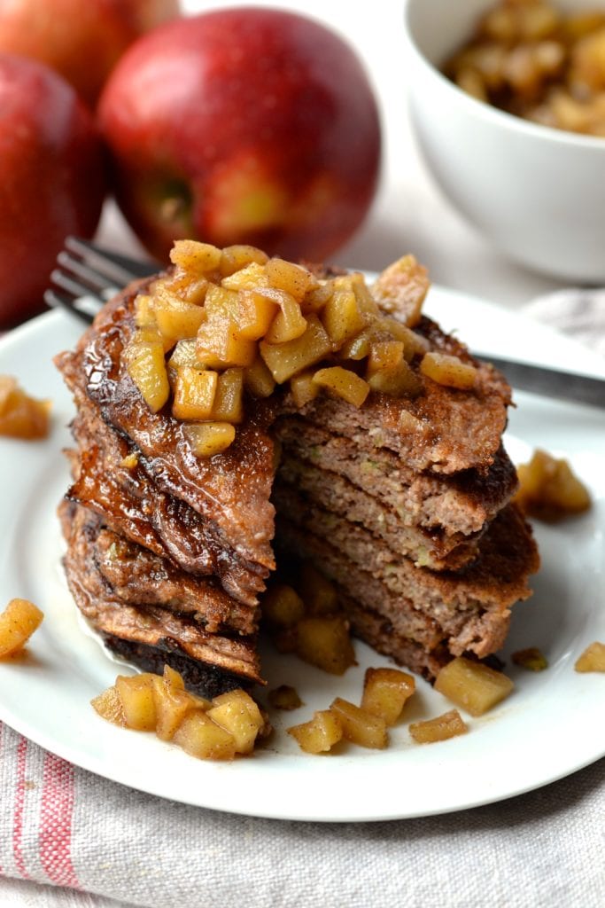 Apple Cinnamon Pancakes Topped with Stewed Apples Every Last Bite