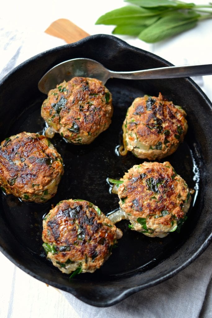 Turkey, Spinach & Caramelized Onion Breakfast Sausage | Every Last Bite Turkey, Spinach & Onion Breakfast Sausage