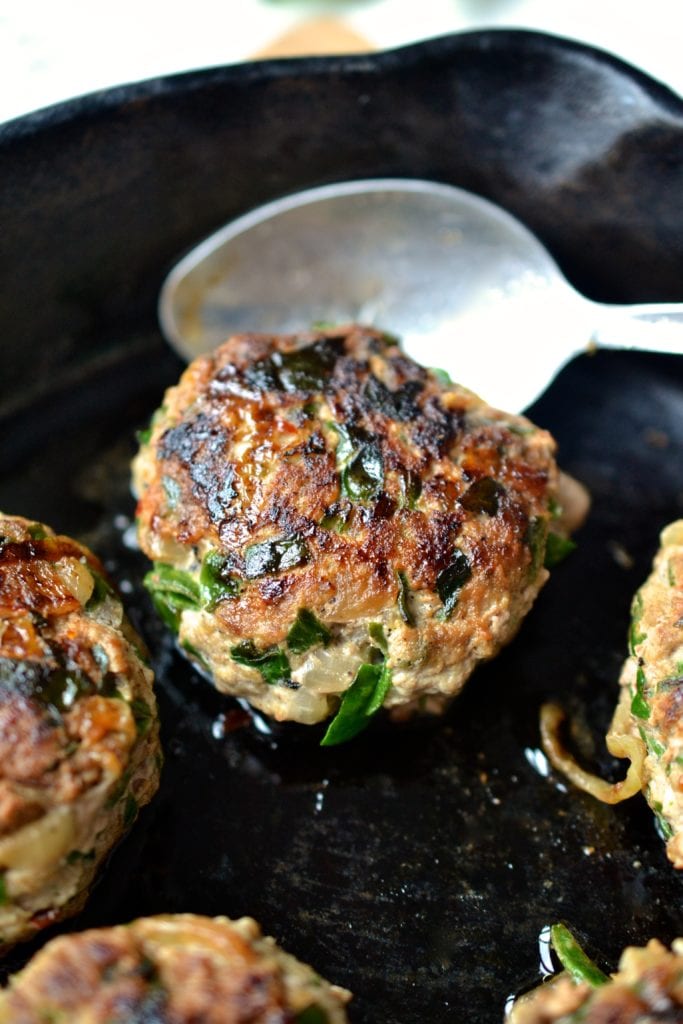 Turkey, Spinach & Caramelized Onion Breakfast Sausage | Every Last Bite