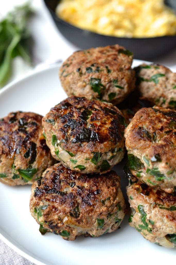 Turkey, Spinach & Caramelized Onion Breakfast Sausage | Every Last Bite Turkey, Spinach & Onion Breakfast Sausage